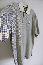 Ashworth Wyncote Golf Club Yellow Blue Striped EZ-Tech Polo Shirt | L