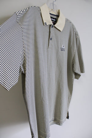 Ashworth Wyncote Golf Club Yellow Blue Striped EZ-Tech Polo Shirt | L