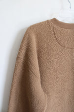 Everlane Brown Sherpa Crewneck Sweatshirt | XL
