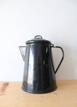 Vintage Black Speckled Enamel Kettle
