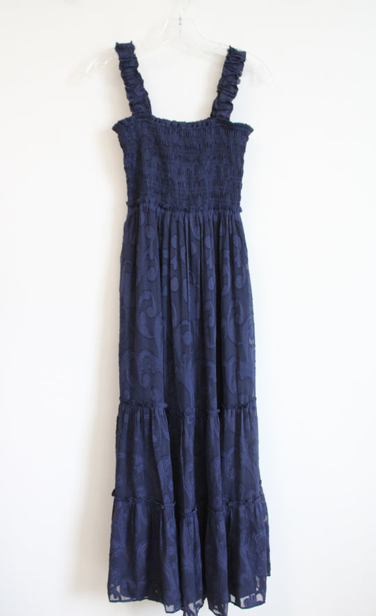 NEW Lilly Pulitzer Navy Hadly Smocked Maxi Dress | S