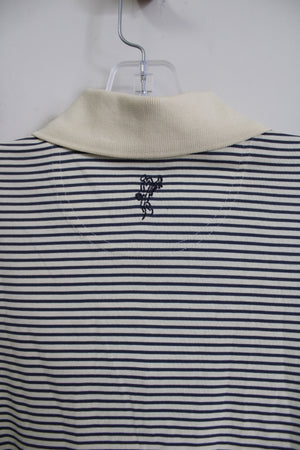 Ashworth Wyncote Golf Club Yellow Blue Striped EZ-Tech Polo Shirt | L