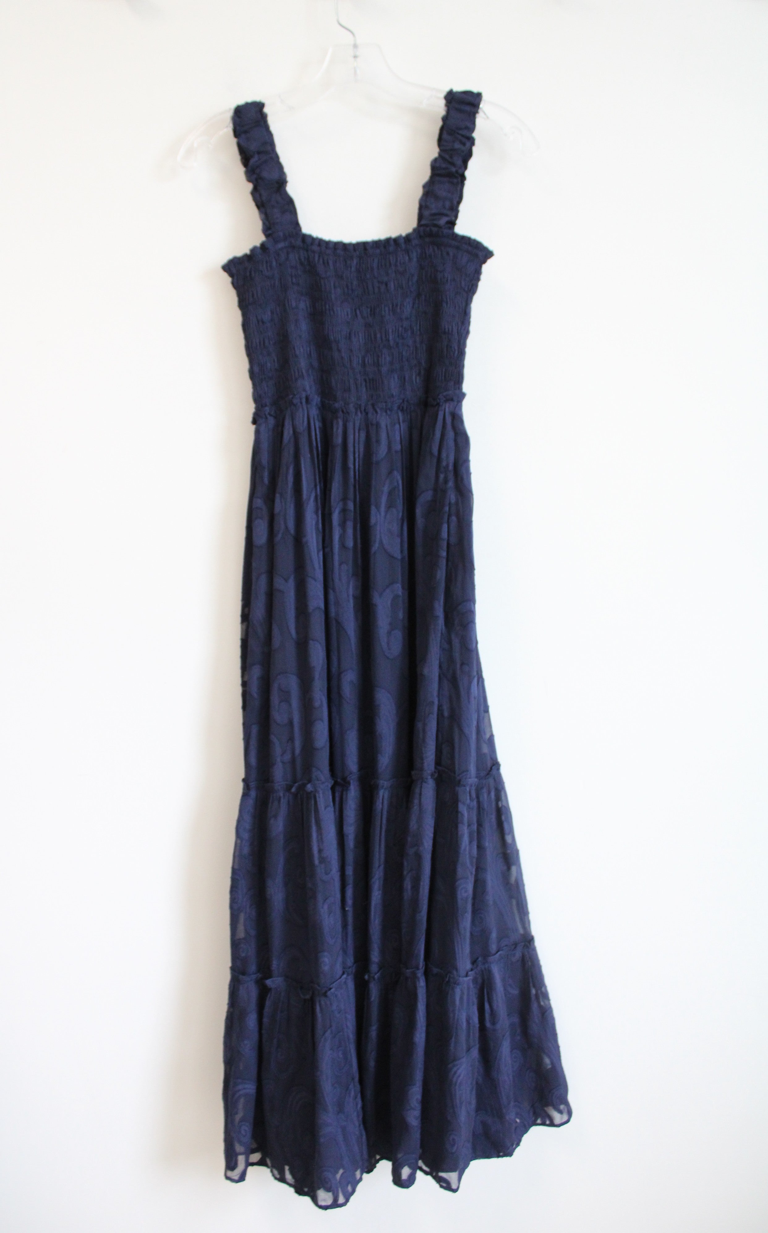 NEW Lilly Pulitzer Navy Hadly Smocked Maxi Dress | S