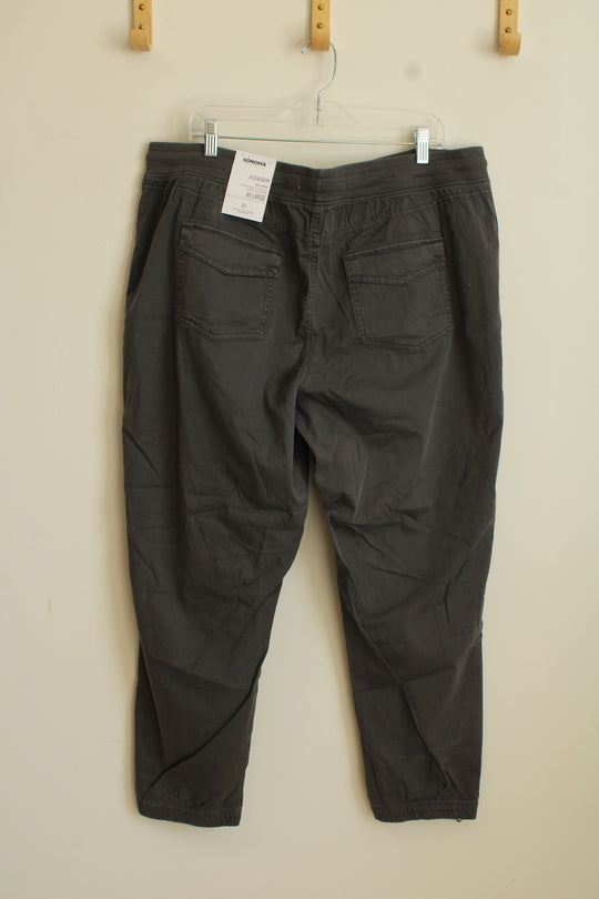 NEW Sonoma Gray Mid Rise Jogger Pants | 2XL