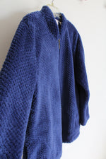 Stan Herman Blue Fuzzy Full Zip Jacket | XL