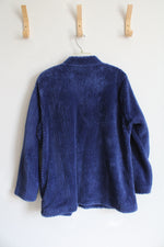 Stan Herman Blue Fuzzy Full Zip Jacket | XL