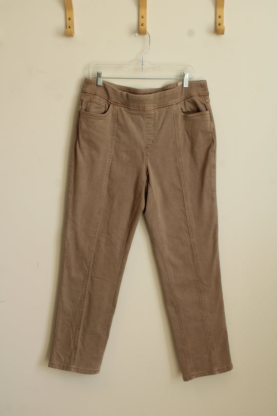 D & Co Tan Front Seam Stretch Pants | 14
