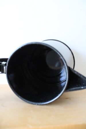 Vintage Black Speckled Enamel Kettle
