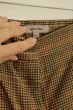 Autres Filles Tan and Brown Plaid Dress Pants | XL