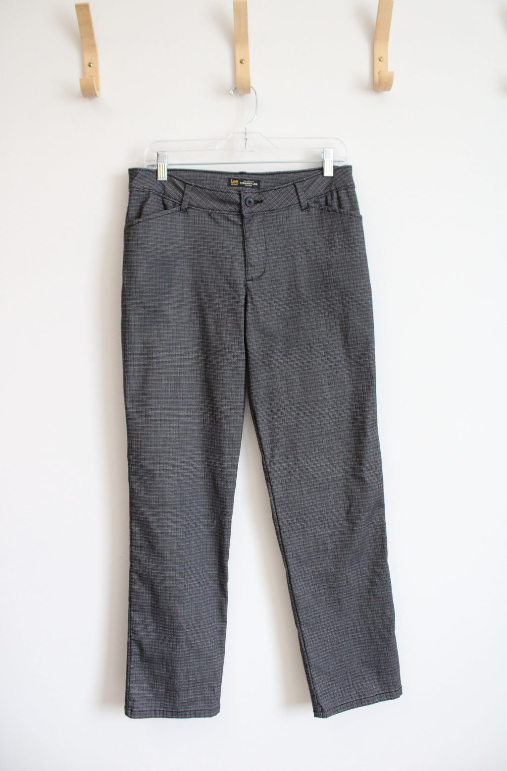 Lee Relaxed Fit Straight Mid Rise Black & White Checkered Pants | 8 Petite