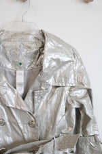Nicole Benisti Silver Linen Belted Jacket | XL