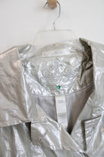 Nicole Benisti Silver Linen Belted Jacket | XL