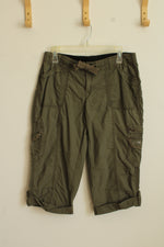 Calvin Klein Performance Army Green Cargo Pocket Capris | S