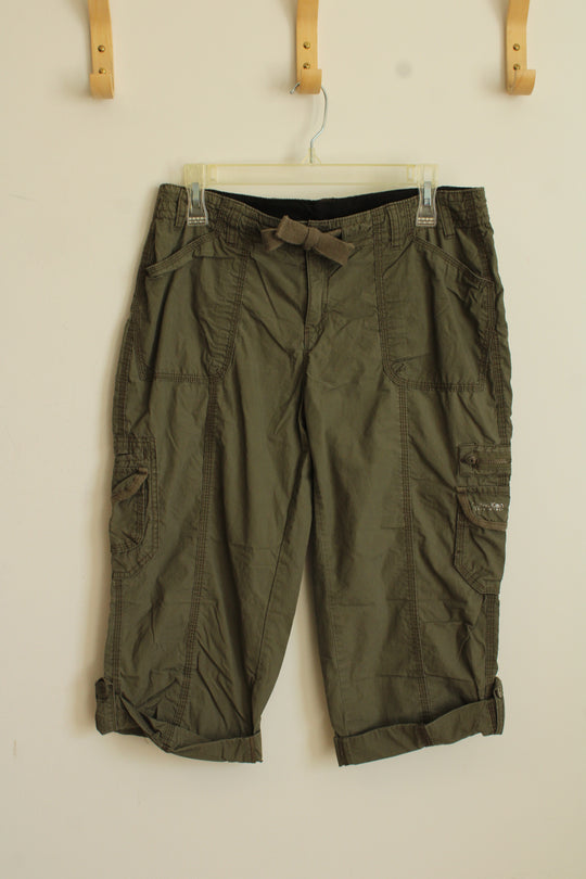 Calvin Klein Performance Army Green Cargo Pocket Capris | S