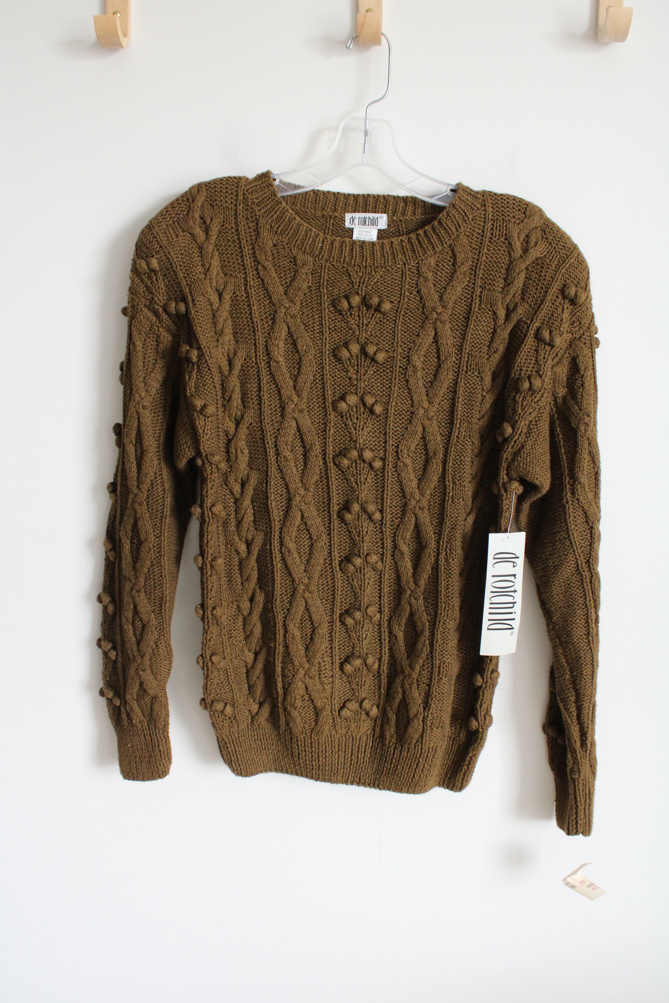 NEW De Rotchild Vintage Winter Green Brown Knit Sweater | M