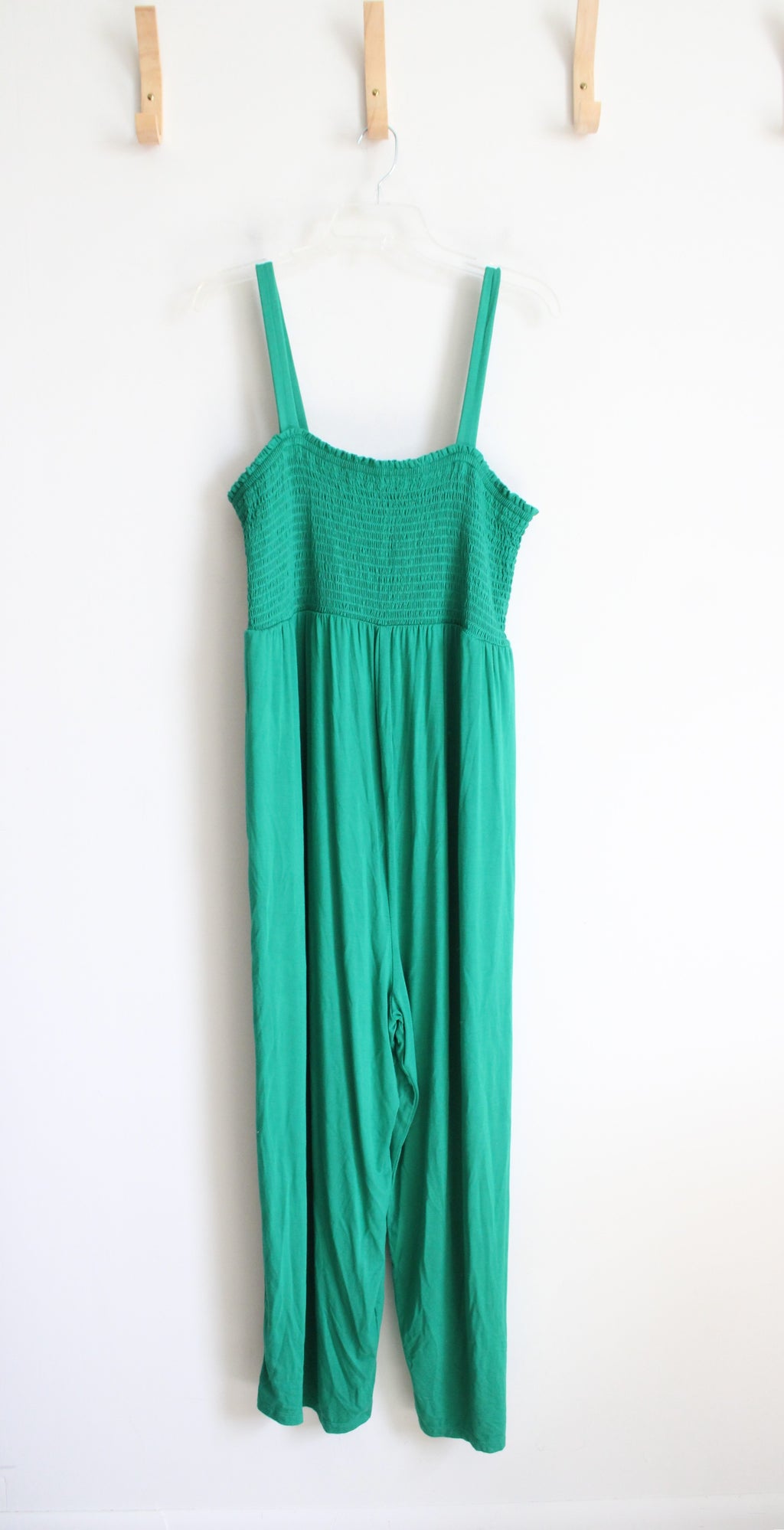 NEW Isabel Maternity Smocked Green Jumpsuit | L