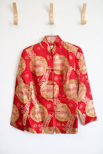Qin Yi Red & Gold Chinese Silk Blend Jacket | XL