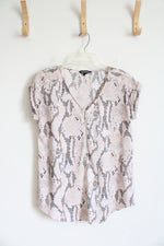 Express Pink White & Gray Snakeskin Patterned 1/4 Zip Top | M