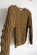 NEW De Rotchild Vintage Winter Green Brown Knit Sweater | M