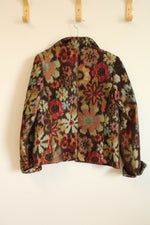 3 Sisters Brown Red Patterned Blazer Jacket | S