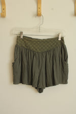 American Eagle Outfitters Army Green Crochet Top Flowy Shorts | XS