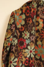 3 Sisters Brown Red Patterned Blazer Jacket | S
