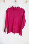 Lands' End Relaxed Fit Hot Pink Turtleneck Shirt | XL