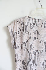 Express Pink White & Gray Snakeskin Patterned 1/4 Zip Top | M