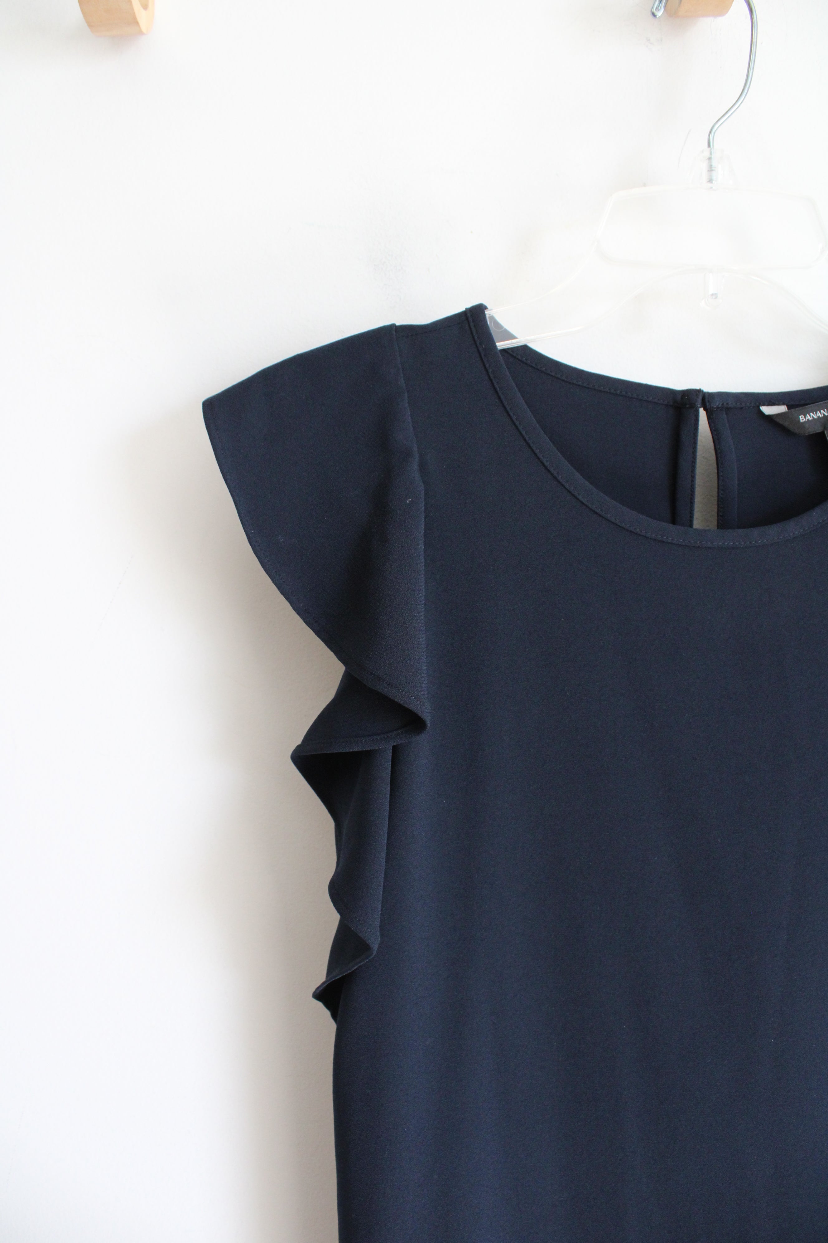 Banana Republic Navy Flutter Sleeve Dress | XS