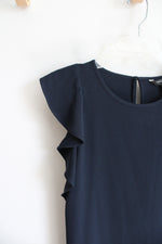 Banana Republic Navy Flutter Sleeve Dress | XS