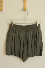 American Eagle Outfitters Army Green Crochet Top Flowy Shorts | XS