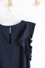 Banana Republic Navy Flutter Sleeve Dress | XS