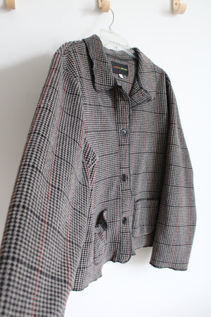 Harris/Wallace Black Tan Red Houndstooth Jacket | L