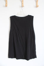 Erin London Black Leopard Face Embellished Tank Top | XL