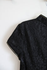 NEW Chinese Black Sequined Silk Blend Tunic Top | 50