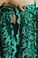 Unbranded Teal and Black Lace Overlay Skirt