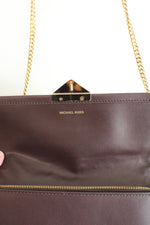 Michael Kors Cece Brown Card Holder Clutch Chain Strap Bag