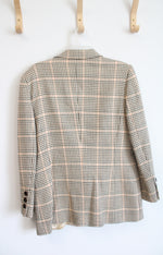 Escada Vintage Cream Black & Orange Wool Blazer | 42