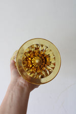 Vintage Anchor Hocking Fairfield Amber Honey Gold Glass Pedestal Glass Vase