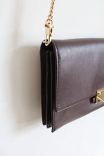 Michael Kors Cece Brown Card Holder Clutch Chain Strap Bag