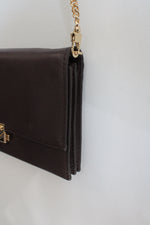 Michael Kors Cece Brown Card Holder Clutch Chain Strap Bag