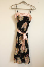 NEW B.Moss Black Light Pink Floral Chiffon Dress | 4