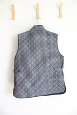 Lands' End Black & White Checkered Quilted Vest | XL