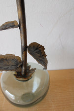 Hand Blown Metal Stem Apple Decor