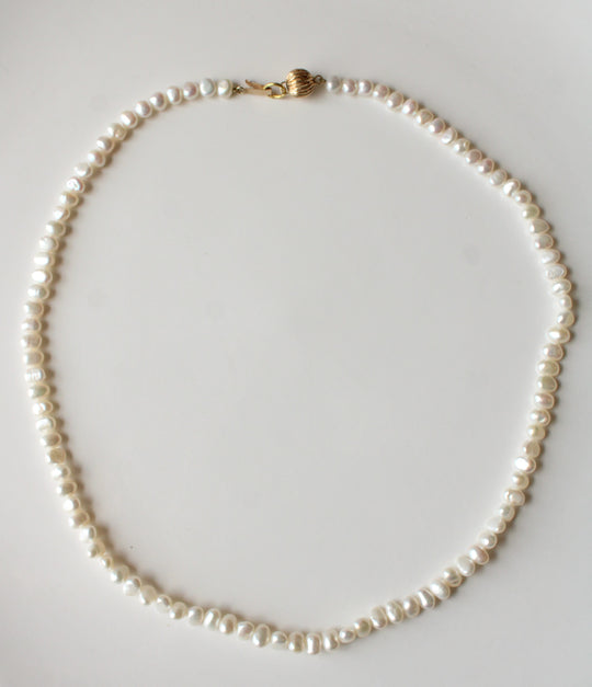 Freshwater Pearl 14K Yellow Gold Clasp Necklace
