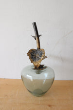 Hand Blown Metal Stem Apple Decor