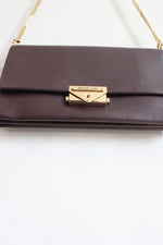 Michael Kors Cece Brown Card Holder Clutch Chain Strap Bag