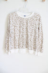 Old Navy Tan White Leopard Print Sweatshirt | L