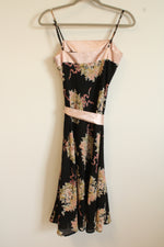 NEW B.Moss Black Light Pink Floral Chiffon Dress | 4