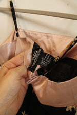 NEW B.Moss Black Light Pink Floral Chiffon Dress | 4